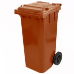 Irmãos Brant - CONTEINER 120L COM RODAS MARROM BRALIMPIA